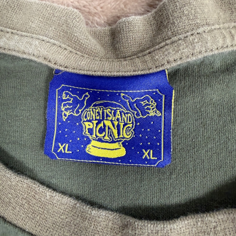 Coney Island Picnic Everlast 10 T-Shirt Mens XL Olive Green Graphic Jersey Tee - Picture 3 of 7
